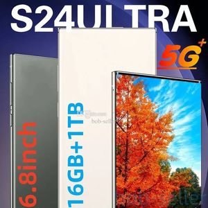 6,8 дюйма S24 Ultra Полный сенсорный экран 5G Сотовый телефон 12 ГБ+512 ГБ S24 S23 Ultra Мобильные телефоны оригинальный разблокировка лица смартфона смартфон камера мобильный телефон камера камера английский воспроизведение видео