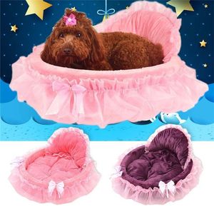 Princess Dog Bed Мягкий диван для маленьких собак розовый кружевный щенок дом домашний любитель собачья постельное белье