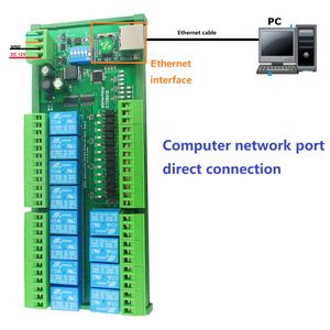 2 IN1 12CH Ethernet/RS485 Ретрансляционный модуль Modbus RTU TCP/IP UART Switch Controller Switch для PLC PTZ Светодиод двигателя камеры