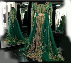 Zarif Emerald Yeşil Müslüman Resmi Gece Bir Çizgi Uzun Kollu Abaya Tasarımları Dubai Türk Balo Elbise Partisi Ellikleri Fasta8395841