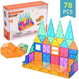 Dekompresyon oyuncak blokları lfayer 7.5cm 48/78pcs manyetik bloklar bina karoları manyetik yapı yapı blokları setler çocuklar için eğitim oyuncakları 240412