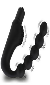 Yutong Silicone 10 Speeds Anal Plug Plug Prostate Massager Vibrator Butt Plugs 5 Beads Toys для женщин Магазин продуктов для взрослых O4283789