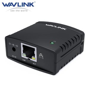 Hubs Wavlink USB 2.0 LRP Baskı Sunucusu Bir LAN Ethernet Ağ Yazıcıları Paylaşın Güç Adaptörü USB HUB 100Mbps Ağ Baskı Sunucusu ABD