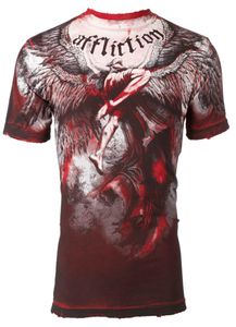 Mens Tshirt ication Mens SS Tshirt Yukarı Angel Wings Kırmızı Leke Biker VTG Spor Salonu Tops S3XL3520233