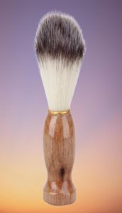 Badger Saç Berber Tıraş Fırçası Jilet Fırçaları Ahşap Tutar Men039s Salon Yüz Sakalı Temizlik Aracı5143983