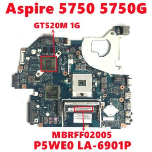 Материнская плата MBRFF02005 MANTERP для ACER ASPIRE 5750 5750G Материнская плата ноутбука P5WE0 LA6901P с N12PGVOPBA1 1GB HM65 DDR3 100% протестированные