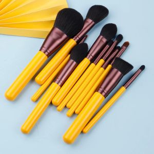 Комплекты MyDestiny 11pcs Синтетическая макияж для волос набор желтой ручки антибактериальные щетины включают в себя и глаз.