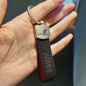 M Color Frosted Leadere Leather Auto -Key Chain Care Case Case Case Fob держатель раковины Keyrings для BMW M FOB -ключ