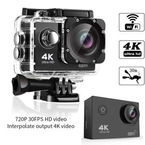 Kamera Spor Kamerası WiFi Mini Kamera Açık Mekan Su Geçirmez Kamera 720p 30fps Enterpolat 4K Eylem Kamerası 2.0 