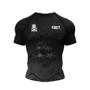 Мужские рубашки T Cody Lundin Custom 3D Print Shirt Mma MMA Персональные футболки колготки Rashguard Мужские аксессуары с коротким рукавом Jiu Jiu Jitsu