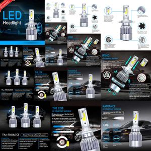 Yeni 2024 2024 Araba Farlar Araba LED Far H7 H4 Ampul Kobu Tipi H1 H3 H11 9003 9006 72W 6000K Far Otomatik Lambalar Sis Farları 12V 7200lm Otomatik Farlar