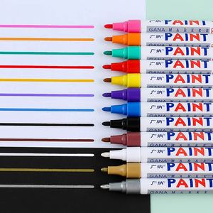 12 renk Yağ Tabanlı Kalıcı Marker Kalemler Beyaz Su Geçirmez Boya İşaretleri Araba Lastiği Yazı Sanatları Projeleri Kaya Boyama Metal 240328