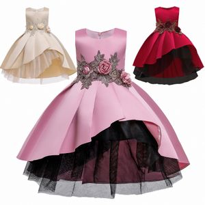 Kızlar elbiseler çocuklar yaz yelek elbise prenses çiçek elbise çocuklar giyim yürümeye başlayan çocuk gençlik balık kuyruğu etek pilili baskılı etek işlemeli elbise si x2ts#