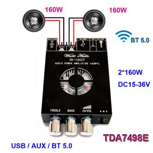 Amplifikatör 2*160W TDA7498E Power Subwoofer Stereo Amplifikatör Kart BluetoothCompatible 2.0 Kanal Sınıf D Ev Sineması Ses AMP