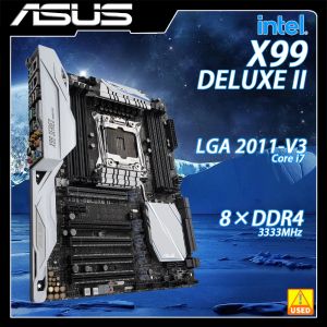 Материнские платы X99 Материнская плата Asus X99Deluxe II Kit Xeon DDR4 Motherboard 2011 V3 Support Core I7 6850K 6800K ЦП 128 ГБ PCIE 3.0 USB3.0 ATX