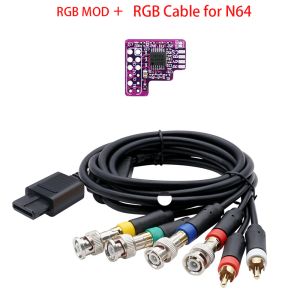 Кабели для видео кабеля N64 RCA Композитный кабель BNC не компонент с набором RGB MOD для консолей N64 NTSC