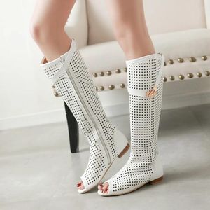 Sıradan ayakkabılar kadın serin botlar yüksek quallity hight kesim peep toes bayan kadın seksi düşük topuklu sandaletler büyük boyut 34-47 362