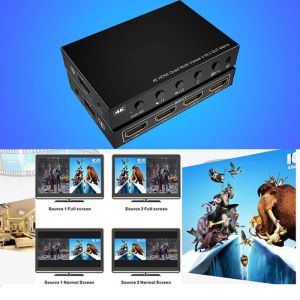 Кабели 4 Port HDMI 4x2 матрица экрана Matrix Pip Pop Multiviewer Бесплатная картинка в изображениях HDMI переключатель конвертер HDMI Скореаз