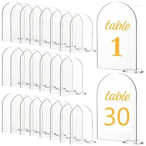 Decoração da festa 30 Define o sinal de acrílico com estandes em branco Arco arquiinamento Números de mesa de arco DIY para evento de recepção de casamento