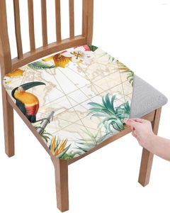Sandalye kapakları toucan çiçek meyve tropikal bitkiler ananas haritası elastik koltuk kapağı slipcovers ev koruyucusu 2 adet