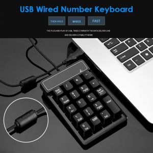 Kombinasyonlar 19 tuşlar USB Mekanik Hisset Teli Sayısal Tuş Takımı Klavye Mini Numara Dizüstü Bilgisayar Masaüstü PC Bilgisayar Notu için Numpad Klavye
