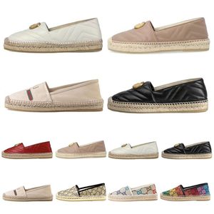 Espadrilles Designer Casual Schuhe Damen Fischer Luxurys Damen Flat Beach Halbmodes Frau Slipper Leder Leinwand Plattform Print Slip-on Outdoor-Sneaker