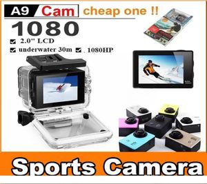 Самая дешевая копия для SJ4000 A9 в стиле 2 -дюймовой ЖК -экраны Mini Sports Camera 1080p Full HD Камера Action 30m водонепроницаемые видеокамер Helme6635065