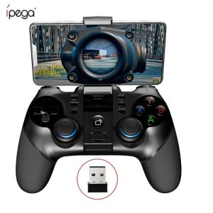 GamePads Ipega 9156 9157 Bluetooth GamePad Поддержите контроллер iPhone Гибкий джойстик с держателем телефона для Android ios PC TV Box