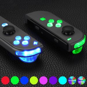 Kılıflar Extremate 7 Renk 9 Mod Joycon DFS LED kiti, çok renkli lumine lumine abxy tetik yüz düğmeleri NS anahtarı OLED JOYCON