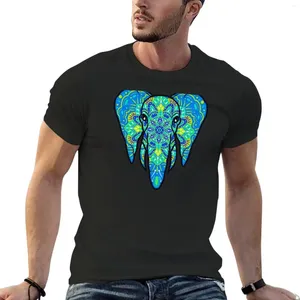 Erkek Polos Elephant Mandala Silhouette T-Shirt Grafikleri Plus Boyut T-Shirts