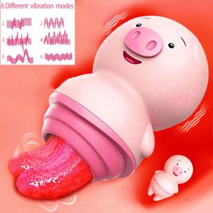 Симпатичный пигги-язычок лизать женщины вибратор сексуальный игрушка G-spot кульминация эротический клитор.