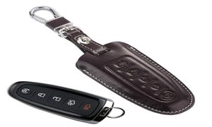 Ford Fusion Edge Explorer için Deri Araba Anahtarı FOB Kapak 2012 Lincoln MKC 2013 MKS MKT Navigator Aksesuarları Case Tutucu Chain8052132