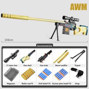 Gun Toys 98k M EVA Мягкая пуля Руководство для оружия игрушечное пистолет для пистолета Sniper Rifle Toy Armas Blaster Training Training CS Model День рождения подарка на день рождения для мальчиков YQ240413CK9G