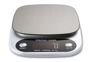 Dijital Mutfak Ölçeği 10kg Gıda Çok Fonksiyonlu Ağırlık Ölçeği LCD ile Elektronik Pişirme Ölçeği Silver7023189
