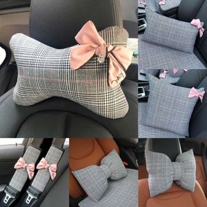 Новый Diamond Bowknot Universal Dieering Cover Classic Plaid Auto Seat Cushion Women Car Car Interior Accessories