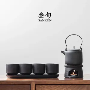 TeAware Setleri Seramik Çay Seti Estetik Takılar Çin Siyah Çaydan ve Kupa Hediye Kutusu Taşınabilir Tetera Porcelana BG50TS