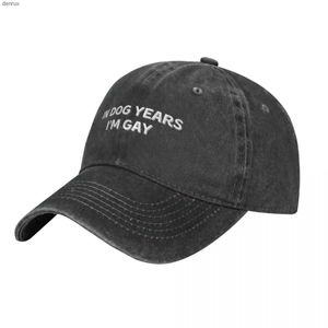 Ball Caps в собачьих годах я веселый цитаты ковбойская шляпа чайная шляпа роскошная бренда пляж пешком для женщин 2024 Mensl240413
