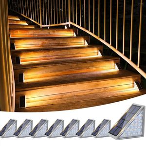 Depolama Çantaları 8 Paket Açık Merdiven Işıkları Güneş Step Su Geçirmez Bahçe Arka Bahçesi Merdiveni (Sıcak)