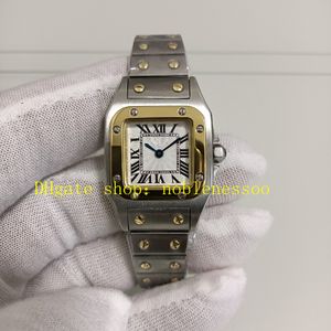 Bayanlar için kutu saatleri ile gerçek fotoğraf küçük boyut 23mm W20012C4 Gümüş kadran 18K Sarı Altın Ladys Kuvars Hareketi Kadın Bilezik İzle Bilek Swatches