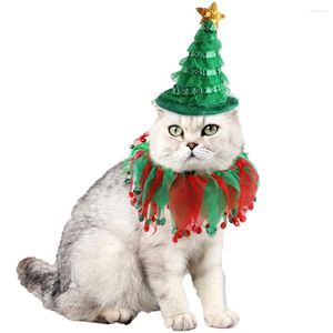 Köpek Giyim 2024 Bastır Çapraz Spot Pet Noel Şapkası Boyun Seti Kedi Yaka Takı