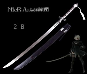 Metal El Sanatları Makale El Sanatları Oyunu Nierautomata 2B Kılıç 9S039S Gerçek Paslanmaz Çelik Bıçak Zinciye Alaşım Cosplay Prop Marka N9385891