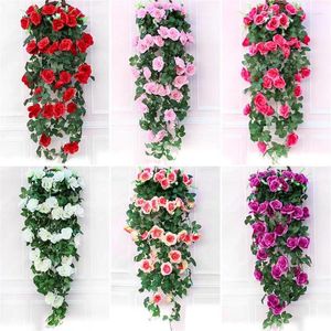 Dekoratif çiçekler asmak kolay duvar asılı çok fonksiyonlu dekorasyon Noel sahte bitkiler dayanıklı malzemeler hayat benzeri tasarım gül asma