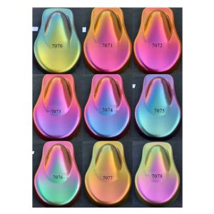 Analizör 9 Ürün Bukalemun Pigment Pearlescent Renk Çivi Sanatı için Toz Değiştirilen Toz, Kozmetik, Boyalar