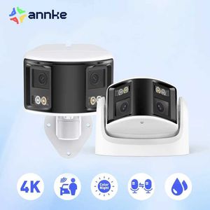 IP -камеры Annke Smart Home 180 8MP Duo POE Dual Lins Wide View Outdoor Video Camera4k AI Human DeTect8MP Security CCTV камера 240413