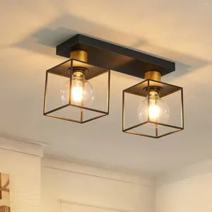 Luzes de teto Luz de montagem nivelada e26 base moderna design quadrado lâmpada decorativa sem lâmpadas