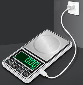 500G x 01G USB Зарядка электронная шкала цифровой карманной шкалы ювелирных украшений 05 кг.