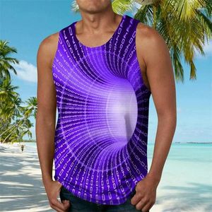 Erkek Tank Tops Moda Erkekler/Kadın Tatili 3D Baskılı Dijital Girdap Deseni Kolsuz Top Yaz Açık Hava Fitness Spor Yelekleri