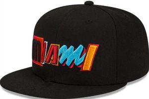 Amerikan Basketbol Miami'''Heat'Snapback Hats Teams Lüks Tasarımcı Finalleri Şampiyonlar Soyunma Odası Casquette Sports Hat Strapback Snap Sırt Ayarlanabilir Kap A0