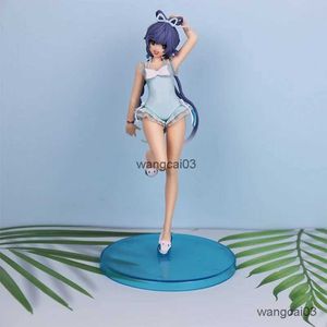 Aksiyon oyuncak figürleri 19cm yeni vsinger anime figür mayo yaz mavi etek sevimli terlikleri güzel kız kaii pvc model oyuncak