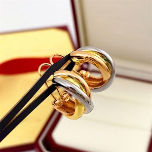 Designer de anel de casamento requintado requintado clássico para mulher 925 3 Ringe Hemp Rope Stud Bohemian 14K Bated t Luxury Jewelry Women Women Logo